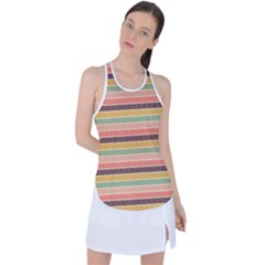 Vintage Stripes Lines Background Racer Back Mesh Tank Top