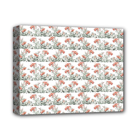 Photo Illustration Floral Motif Striped Design Deluxe Canvas 14  X 11  (stretched) by dflcprintsclothing