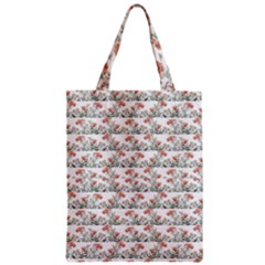 Photo Illustration Floral Motif Striped Design Zipper Classic Tote Bag by dflcprintsclothing