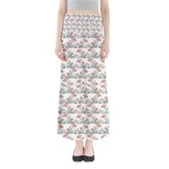 Photo Illustration Floral Motif Striped Design Full Length Maxi Skirt by dflcprintsclothing