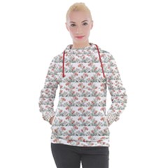 Photo Illustration Floral Motif Striped Design Women s Hooded Pullover by dflcprintsclothing