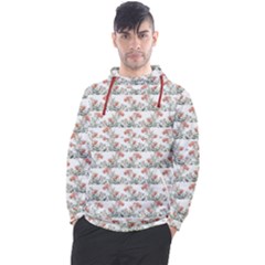 Photo Illustration Floral Motif Striped Design Men s Pullover Hoodie