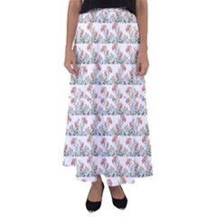 Photo Illustration Floral Motif Striped Design Flared Maxi Skirt by dflcprintsclothing