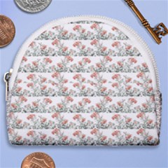 Photo Illustration Floral Motif Striped Design Horseshoe Style Canvas Pouch by dflcprintsclothing