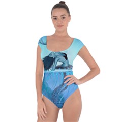 Wonderful Jellyfish Women Short Sleeve Leotard  by FantasyWorld7