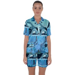 Wonderful Jellyfish Women Satin Short Sleeve Pyjamas Set by FantasyWorld7