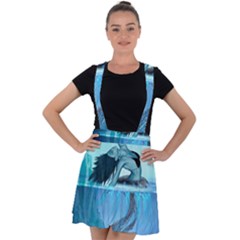 Wonderful Jellyfish Women Velvet Suspender Skater Skirt by FantasyWorld7