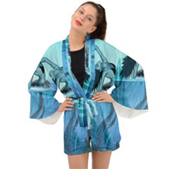 Wonderful Jellyfish Women Long Sleeve Kimono by FantasyWorld7