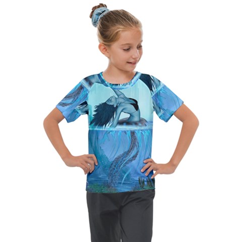 Wonderful Jellyfish Women Kids  Mesh Piece Tee by FantasyWorld7