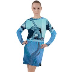 Wonderful Jellyfish Women Long Sleeve Hoodie Dress