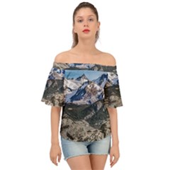 El Chalten Landcape Andes Patagonian Mountains, Agentina Off Shoulder Short Sleeve Top by dflcprintsclothing