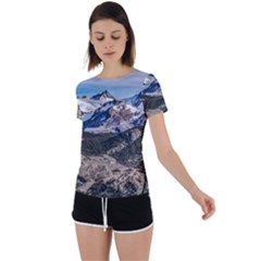 El Chalten Landcape Andes Patagonian Mountains, Agentina Back Circle Cutout Sports Tee by dflcprintsclothing