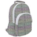 I Love Vintage Phrase Motif Striped Pattern Design Rounded Multi Pocket Backpack View2