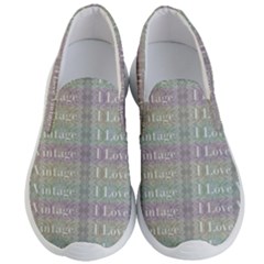 I Love Vintage Phrase Motif Striped Pattern Design Men s Lightweight Slip Ons