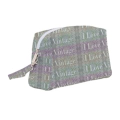 I Love Vintage Phrase Motif Striped Pattern Design Wristlet Pouch Bag (medium) by dflcprintsclothing