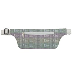 I Love Vintage Phrase Motif Striped Pattern Design Active Waist Bag by dflcprintsclothing