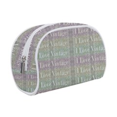 I Love Vintage Phrase Motif Striped Pattern Design Makeup Case (small) by dflcprintsclothing