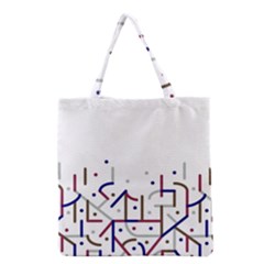 Lines And Dots Motif Geometric Print Grocery Tote Bag by dflcprintsclothing