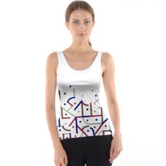 Lines And Dots Motif Geometric Print Tank Top by dflcprintsclothing