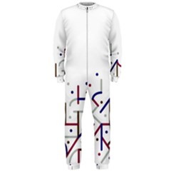 Lines And Dots Motif Geometric Print Onepiece Jumpsuit (men)  by dflcprintsclothing