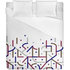 Lines And Dots Motif Geometric Print Duvet Cover (california King Size) by dflcprintsclothing