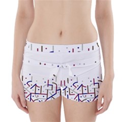 Lines And Dots Motif Geometric Print Boyleg Bikini Wrap Bottoms