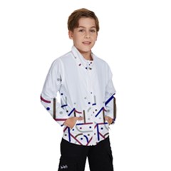 Lines And Dots Motif Geometric Print Kids  Windbreaker