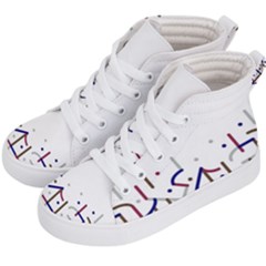 Lines And Dots Motif Geometric Print Kids  Hi-top Skate Sneakers