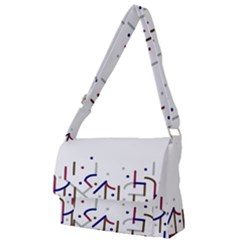 Lines And Dots Motif Geometric Print Full Print Messenger Bag (l)