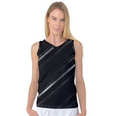 Minimalist Black Linear Abstract Print Women s Basketball Tank Top