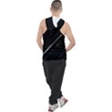 Minimalist Black Linear Abstract Print Men s Sleeveless Hoodie View2