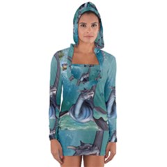 Awesome Seadragon Long Sleeve Hooded T-shirt by FantasyWorld7