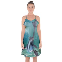 Awesome Seadragon Ruffle Detail Chiffon Dress by FantasyWorld7