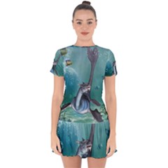 Awesome Seadragon Drop Hem Mini Chiffon Dress by FantasyWorld7