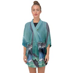 Awesome Seadragon Half Sleeve Chiffon Kimono by FantasyWorld7