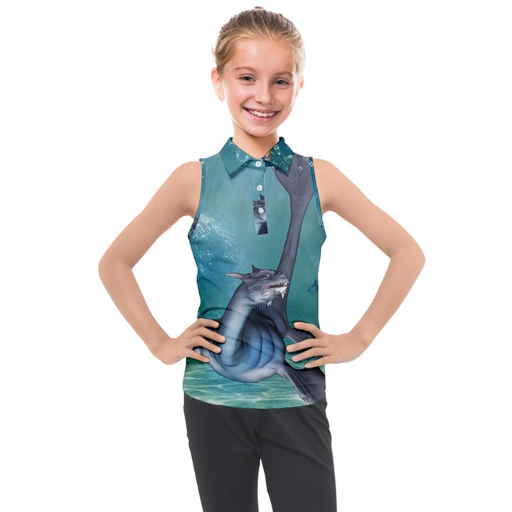 Awesome Seadragon Kids  Sleeveless Polo Tee