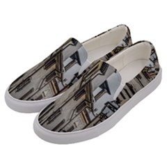 Houses At Historic Center Of Florence, Italy Men s Canvas Slip Ons by dflcprintsclothing