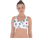 Dog Paw Seamless Pattern Footprint Bone Cross String Back Sports Bra View1