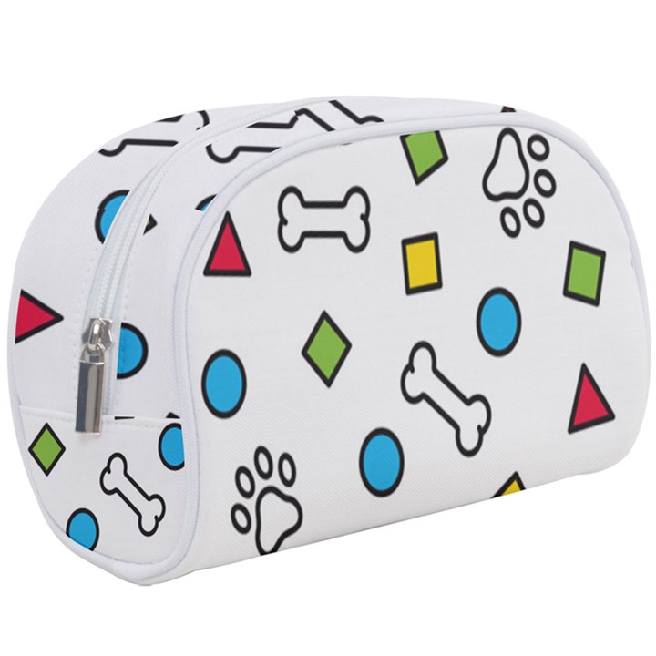 Dog Paw Seamless Pattern Footprint Bone Makeup Case (Large)