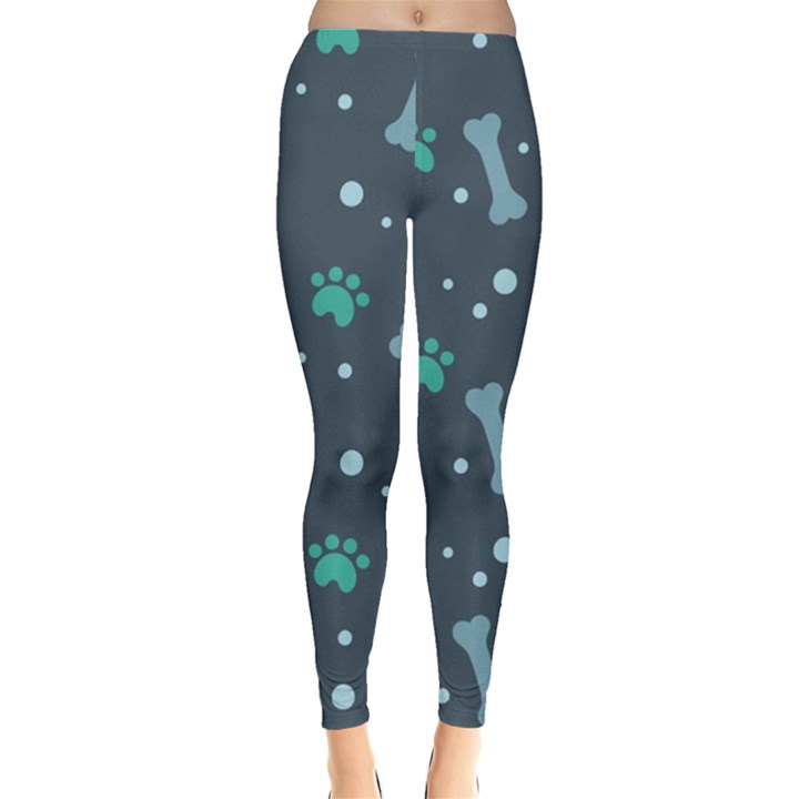 Bons Foot Prints Pattern Background Leggings 