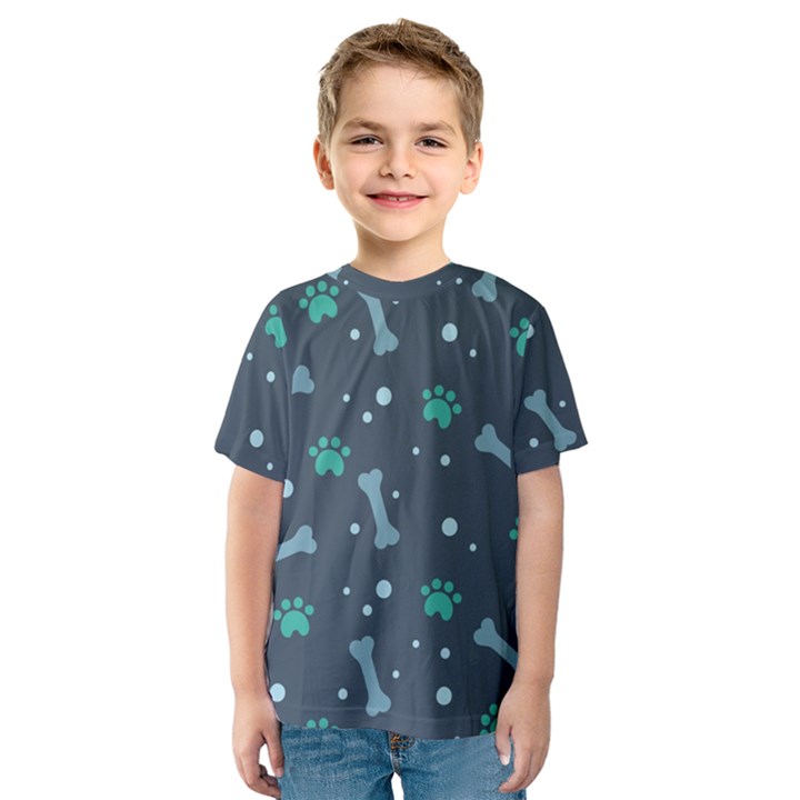 Bons Foot Prints Pattern Background Kids  Sport Mesh Tee