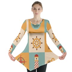 Nautical Elements Collection Long Sleeve Tunic  by Vaneshart