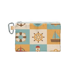 Nautical Elements Collection Canvas Cosmetic Bag (small) by Vaneshart