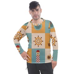 Nautical Elements Collection Men s Pique Long Sleeve Tee