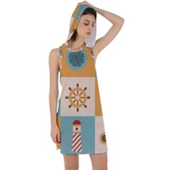 Nautical Elements Collection Racer Back Hoodie Dress