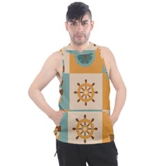 Nautical Elements Collection Men s Sleeveless Hoodie