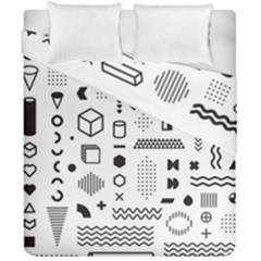 Pattern Hipster Abstract Form Geometric Line Variety Shapes Polkadots Fashion Style Seamless Duvet Cover Double Side (california King Size) by Vaneshart