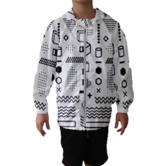 Pattern Hipster Abstract Form Geometric Line Variety Shapes Polkadots Fashion Style Seamless Kids  Hooded Windbreaker by Vaneshart