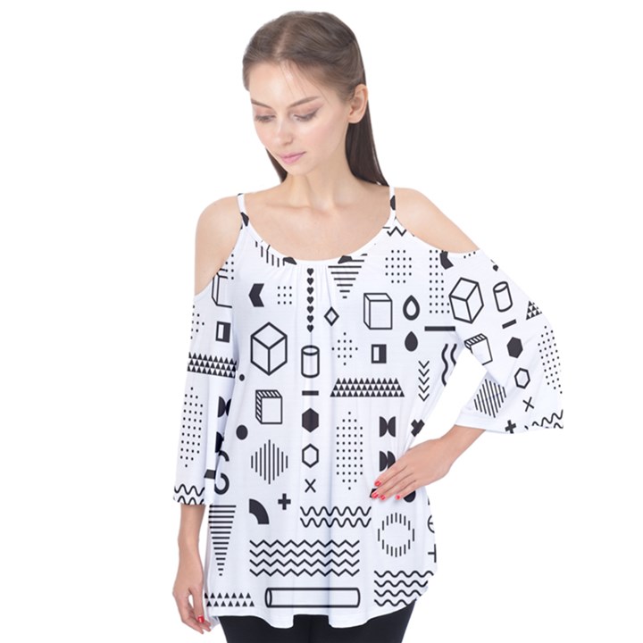 Pattern Hipster Abstract Form Geometric Line Variety Shapes Polkadots Fashion Style Seamless Flutter Tees