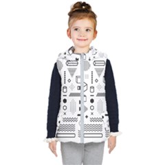 Pattern Hipster Abstract Form Geometric Line Variety Shapes Polkadots Fashion Style Seamless Kids  Hooded Puffer Vest by Vaneshart